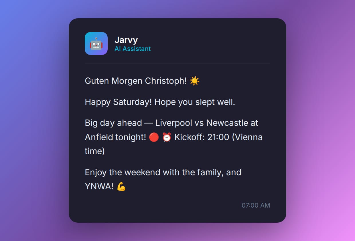 Chat conversation about morning routein