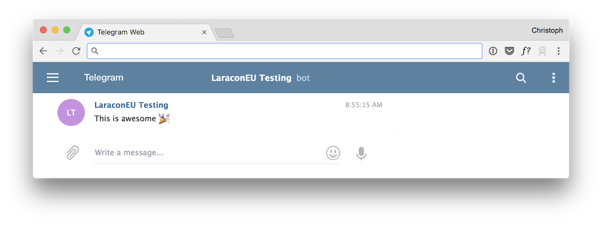 Screenshot showing a chatbot saying awesome